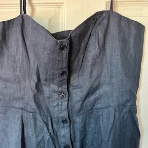 Reformation linen navy blue dress